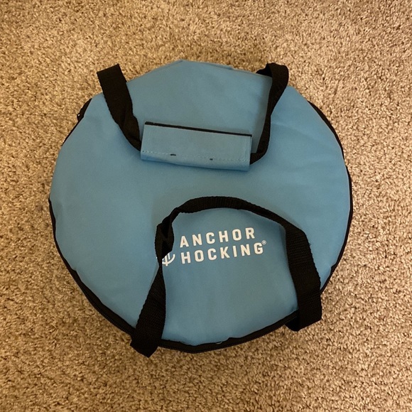 Anchor Hocking - Light Blue Round Glass Food Storage Container With Lid & Case - Picture 5 of 7